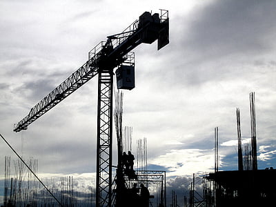 construccions, grues, Bogotà, indústria de la construcció, Grua - maquinària de construcció, indústria, lloc de construcció