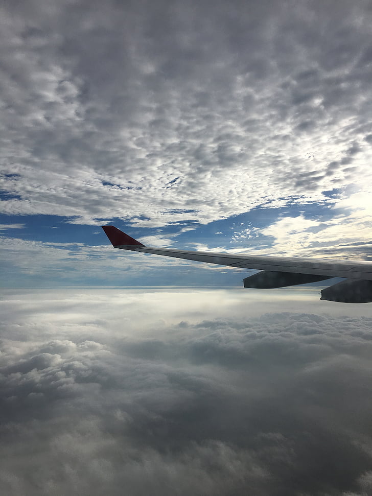 flight, wings, clouds, sky, plane, airplane, nature