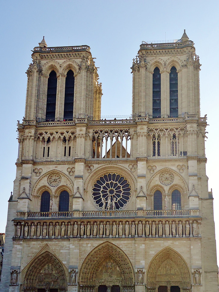 templom, székesegyház, Notre-dame, Párizs, tőke, Franciaország, építészet