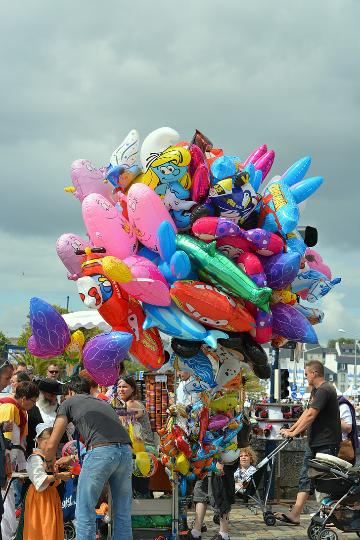 ballonger, spill, festivalen, rettferdig, byen, fly, Air