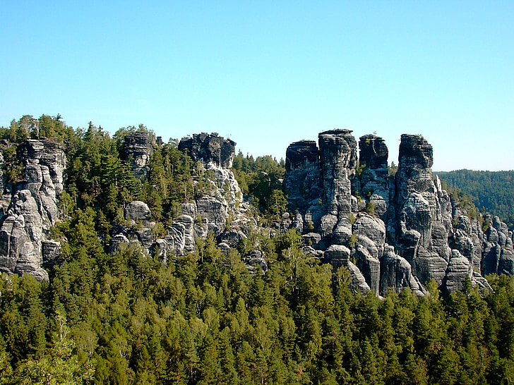 Goose rock, kaya, taş kolye, Elbe kumtaşı Dağları, Sakson İsviçre, Saksonya