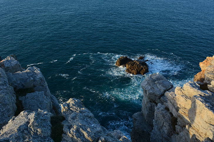 Bretagne, zee, blauw, Rock, turkoois, kustlijn, Rock - object