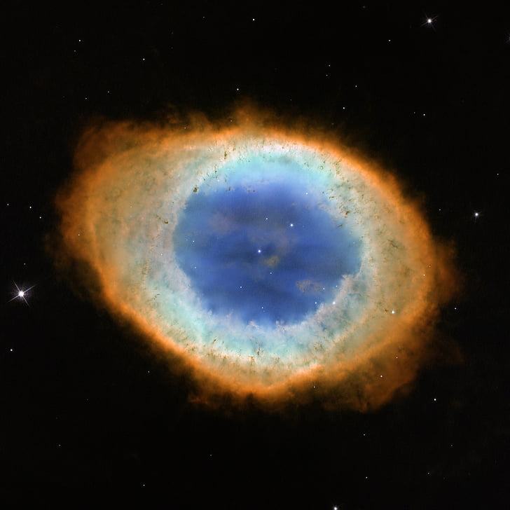 Ring nebula, utrymme, Messier 57, joniserad gas, stjärnbilden lyra, glöd, universum