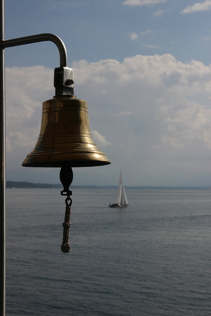 dzwon, wody, statek, Latem
