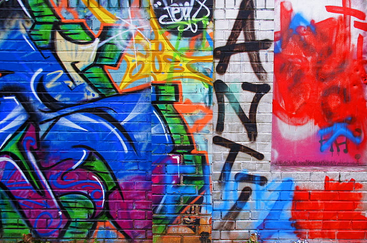 Graffiti, pittura murale, spruzzo, arte, Hauswand, pittura, spruzzatore