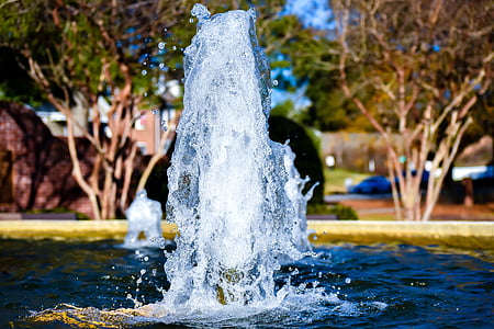 agua, fuente de agua, Parque, Splash, fuente, jardín, árbol