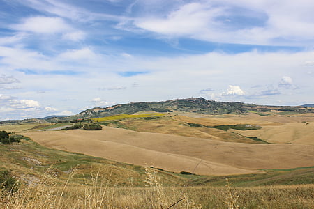 Volterra, pemandangan, Tuscany, alam, Hill, Cypress, hijau