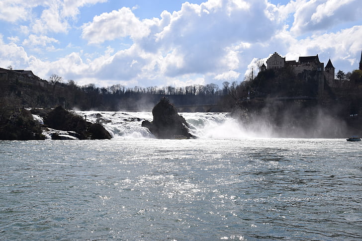 Rhine falls, şelale, ışık geri, Schaffhausen, su, doğa, Bulunan Meşhur Mekanlar