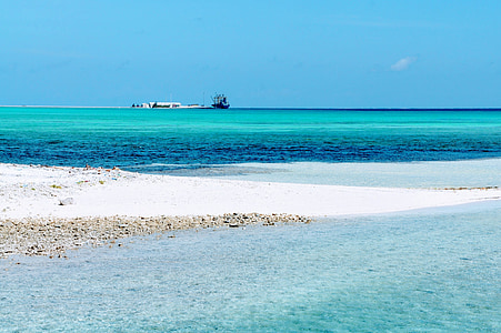 Maldives, île, bleu, eau, Resort, mer, plage