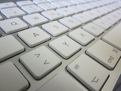 keyboard, Mac, putih, perak