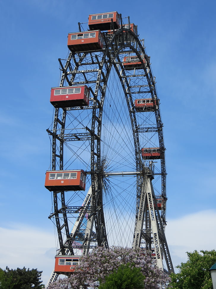 Prater, Viena, roda gigante, Áustria, atração, Parque de diversões