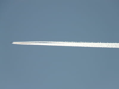 aircraft, contrail, fly, travel, sky, holiday, jet