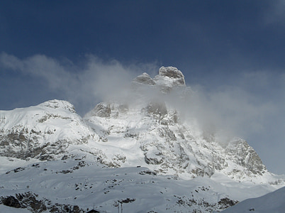 Winter, Winter in den Bergen, Schnee, Ansicht von oben, Tops, Wolken, Biel