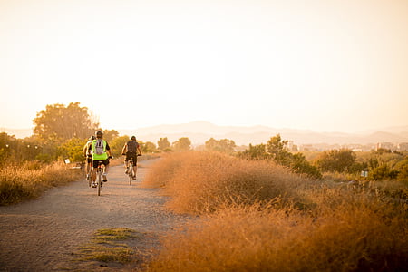 kerékpár túra, kerékpárok, biciklisták, kerékpár, gyakorlat, elérési út
