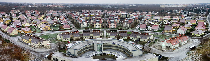 Wiederitzsch, Lipsia, Panorama, vista aerea, Drone, città