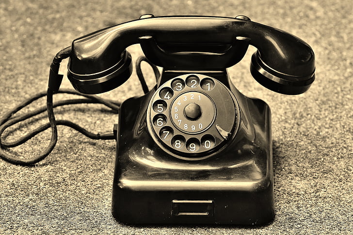 telefon, gamle, år bygget 1955, Bakelit, indlæg, Dial, telefonrør