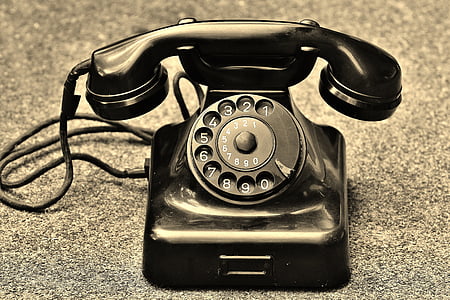 telefón, staré, rok postavenia 1955, Bakelit, príspevok, Dial, telefónne slúchadlo