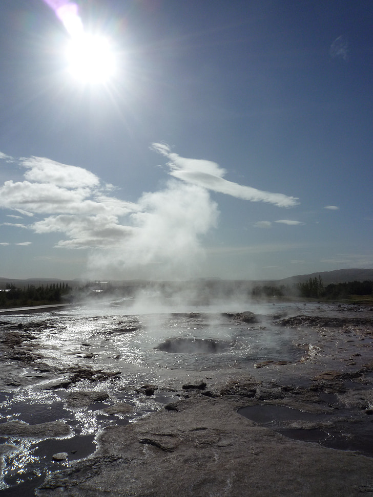 Strokkur, Geyser, Islandia, air panas valley, Haukadalur, blaskogabyggd, wabah