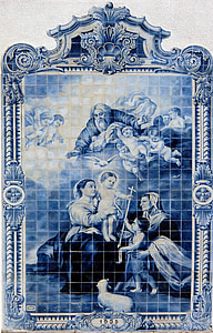 Mosaico, religione, scena della Bibbia, arte, blu