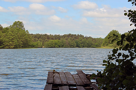Lago, Web, Mecklemburgo pomerania occidental, Distrito de los lagos, nubes, naturaleza, Mecklenburgische seenplatte