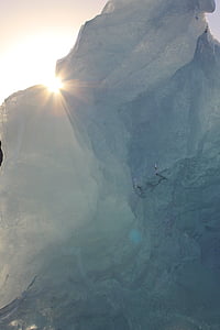 gletser, es, matahari, refleksi, Islandia, kekal es, beku
