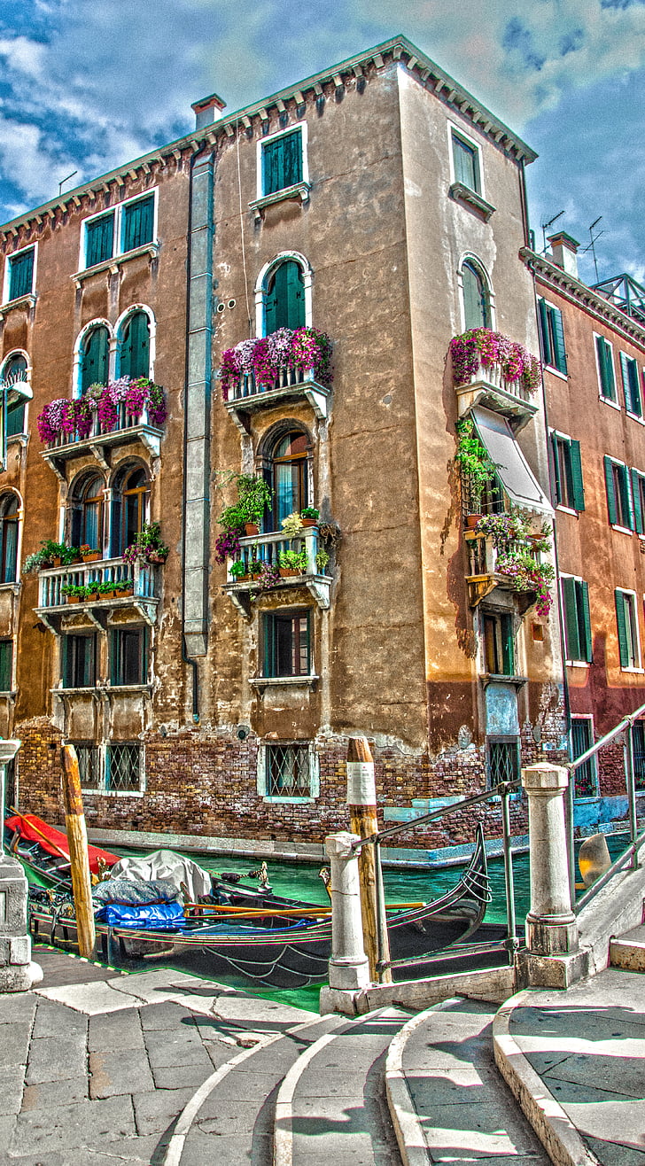 Venedig, Italien, HDR, kanal, Venezia, arkitektur