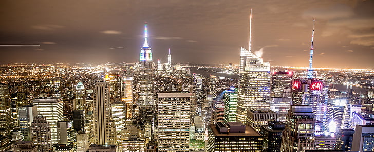 Нью-Йорк, місто, Манхеттен, горизонт Нью-Йорка, Нью-Йорк skyline, Архітектура, міський пейзаж