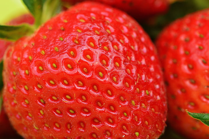 草莓, 水果, 关闭, 水果, 红色, 甜, 食品