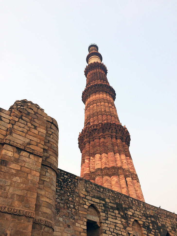 qutub minar, architecture, monument, india, landmark, tourism, heritage
