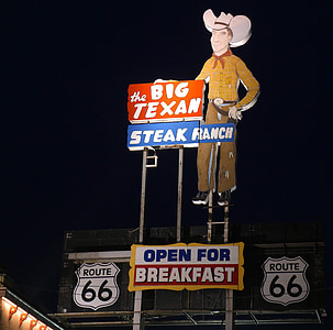 liels, Texan, Route 66, steiks, sēta, Amarillo, Teksasa