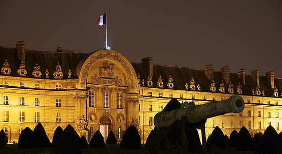 beige, painted, castle, city, paris, Palace, Building