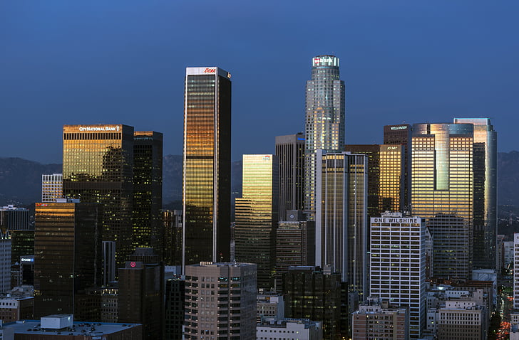 Los Angeles-i, Skyline, belváros, városi, építészet, üzleti, utca-és városrészlet