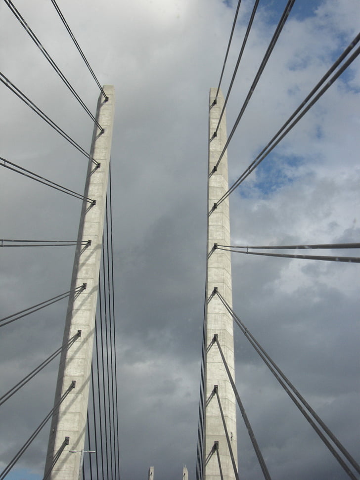 tiltas, dangus, Danija, Oresundo tiltas, kabantis tiltas, tiltas - vyras padarė struktūra, Architektūra