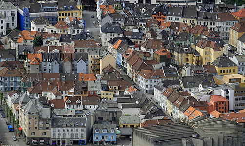 casas, techo, cubiertas, Noruega