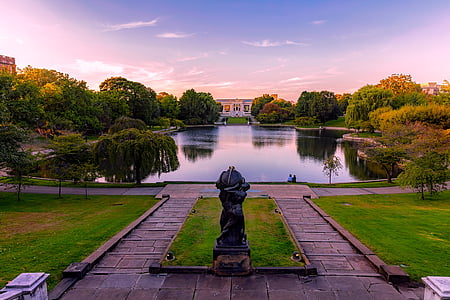 cleveland, ohio, museum of art, attractions, tourism, sunset, dusk