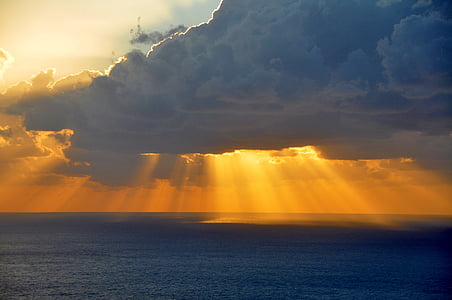 laut, matahari terbenam, Pijaran ekor, Pulau Lefkada, Yunani, mistik, scenics