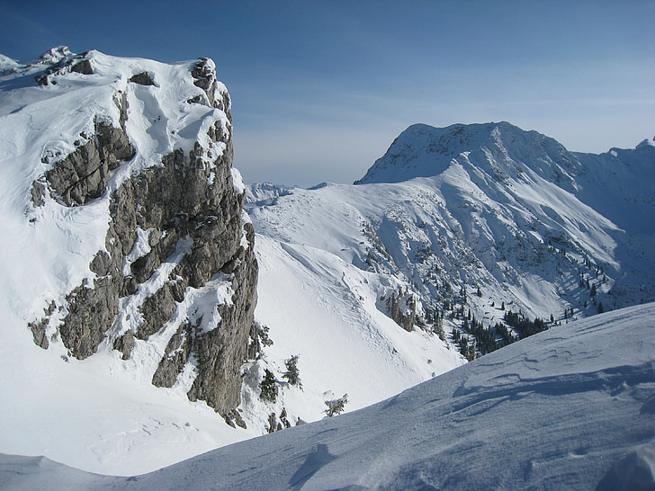 Allgäu, Χειμώνας, backcountry μακριά skiiing, χιόνι, βουνά, χειμερινές
