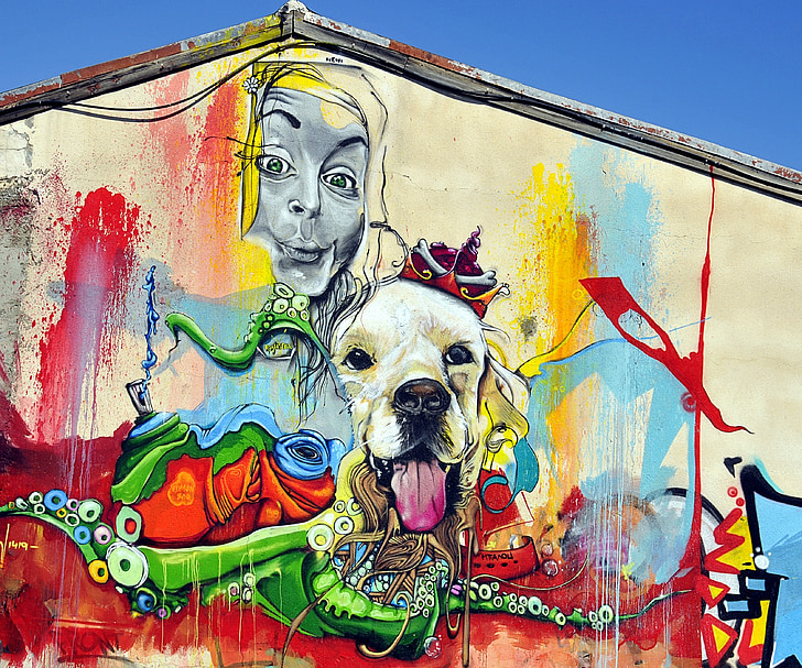 Wandbild, Graffiti, Street-art, Malerei, Kunst, Zypern