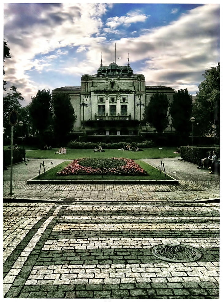 Bergen, Noruega, Parlament, edifici, arquitectura, Escandinàvia, ciutat