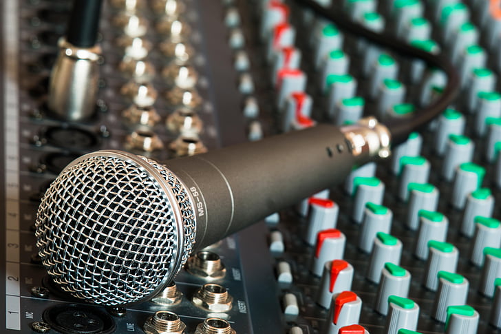 mikrofón, Mixer, kábel, kábel mikrofónu, spev, spievať, zosilňovač