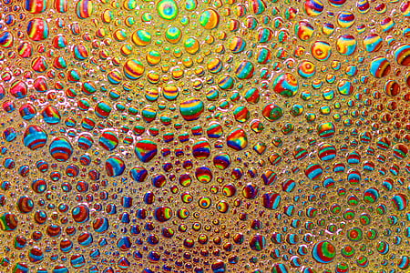 burbuliukai, muilas, spalvos, atspindys, vandens, makro