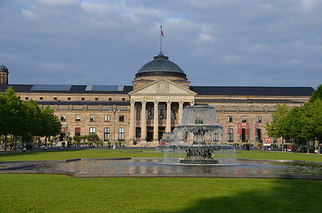 Wiesbaden, Kurhaus, Casino, landemerke, teater, bygge, imponerende