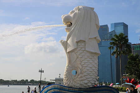 Szingapúr, oroszlán, szökőkút, szimbólum