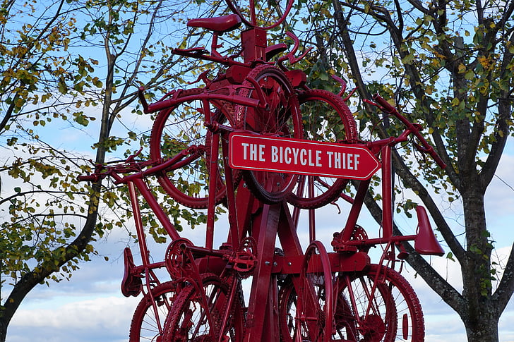 Figura, escultura, bicicleta, arte, Halifax, Canadá, América