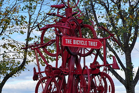 figur, skulptur, cykel, kunst, Halifax, Canada, Amerika