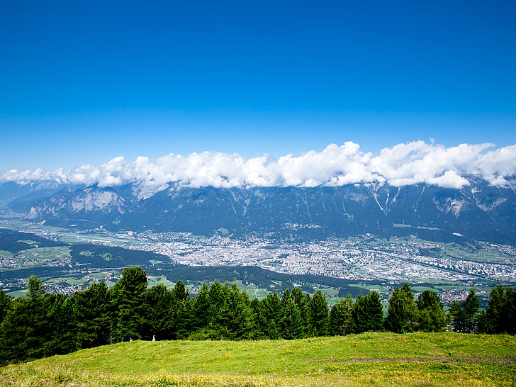 Innsbruck, Bergen, landschap, uitzicht op de vallei