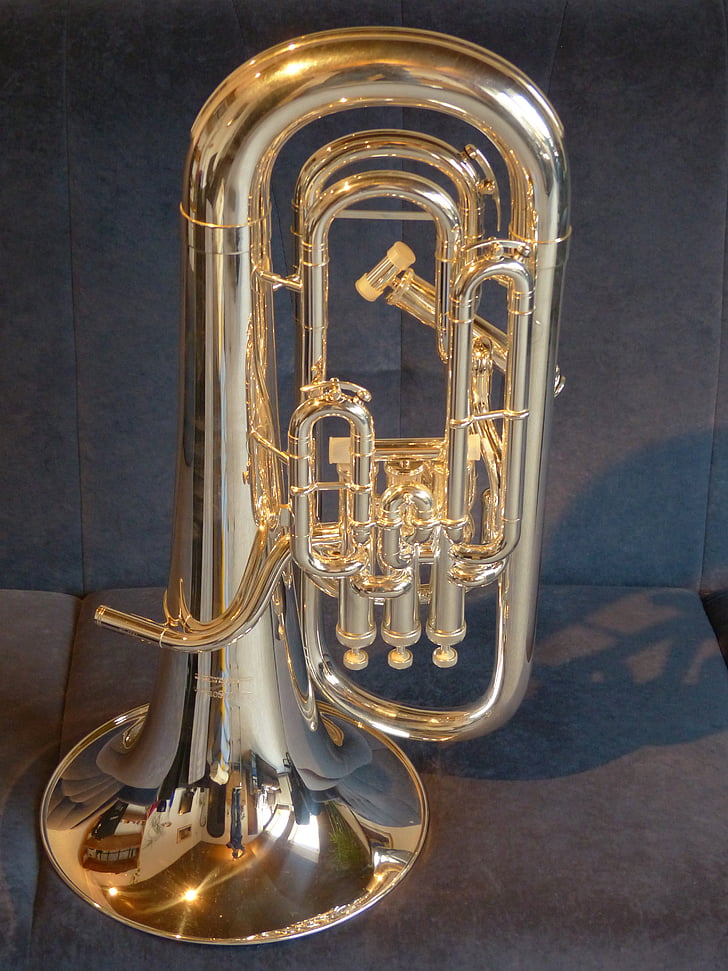 euphonium, instrument de cuivre, instrument, feuille, musique, instrument de musique, Bugle
