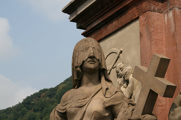 statue de, pont, Heidelberg, vieux pont, Historiquement, Figure, vieille ville