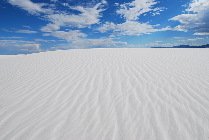 nisip, alb, pitoresc, peisaj, cer, nori, liniştit