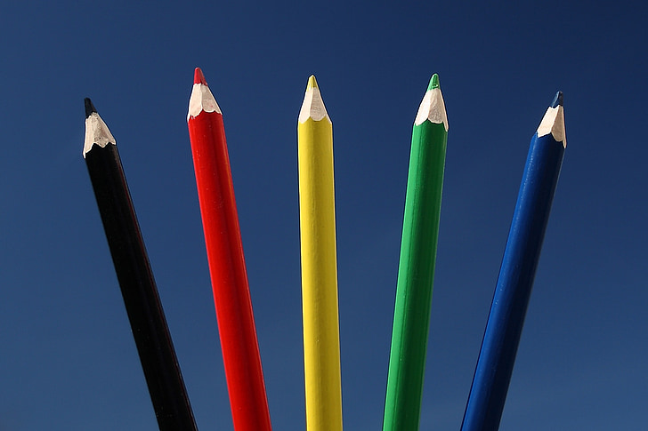 pennor, färger, färgglada